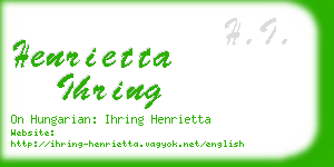 henrietta ihring business card